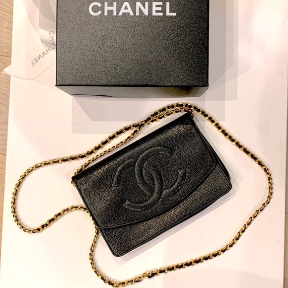 🦄🖤 CHANEL RARE Vintage “3 Series” Secret Wallet Chain WOC Leather Gold HW Bag - Picture 14 of 16